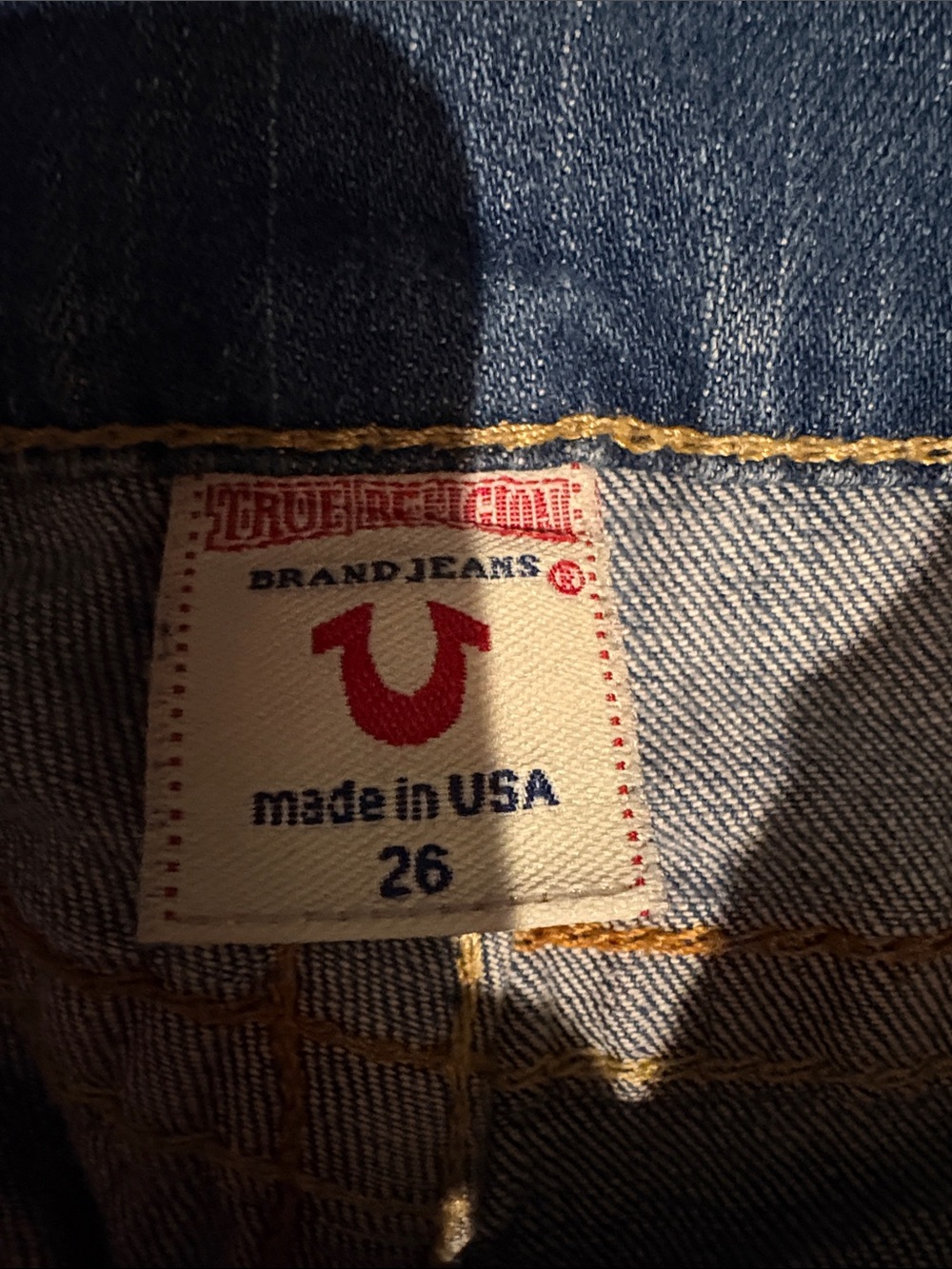 True Religion Distressed Low-Rise Dark Blue Flare Jeans - Picture 2 of 7